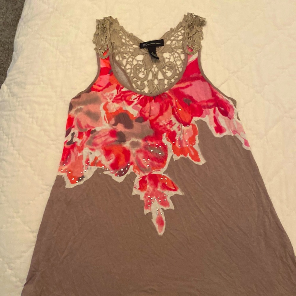 INC lace detail tank